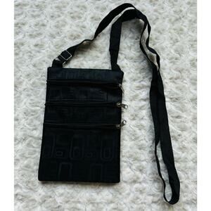 Crossbody Black Zippered Adjustable Travel Bag Purse